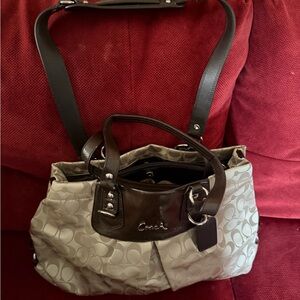 Coach Brown and Cream Shoulder Bag